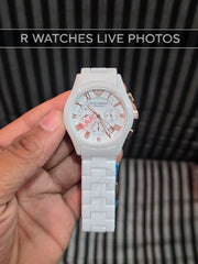 (SS)🖤⬆️⭐ Armani ceramic white rose gold (EAP37)