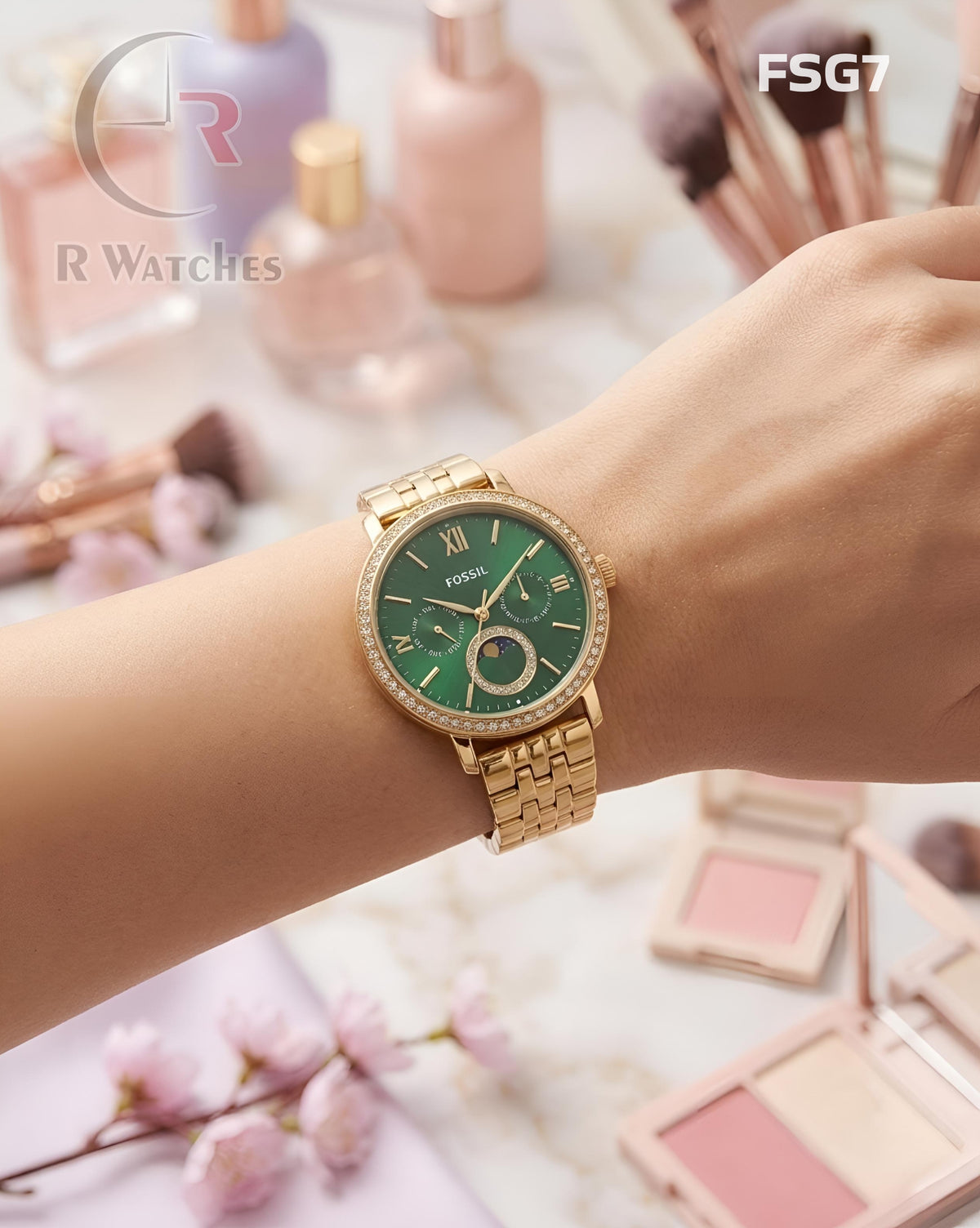 (SS)🖤 Fossil Girls Diamond Gold Green (FSG71)