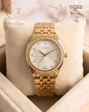 (OS)🖤⭐ Gucci Girls Gold White Dial (GCG2)