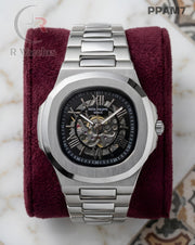 (OS2)🖤⭐ Patek Philippe Automatic Silver Black (PPAM7)
