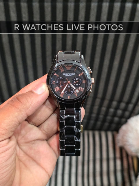 (SS)🖤⬆️⭐ Armani ceramic black rose gold (EAP38)