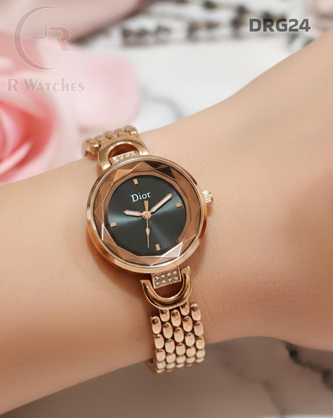 (OS)🖤⬆️ Dior Girls Rose Gold Black Dial (DRG24)