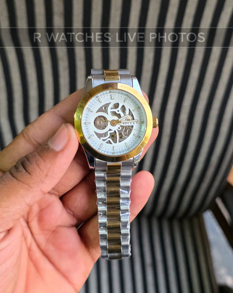 (OS)📷⭐ Rolex Automatic Dual Tone White ( RXAM22)