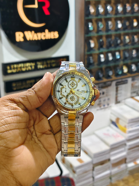 Edifice Dual White – Premium Luxury Chronograph Watch