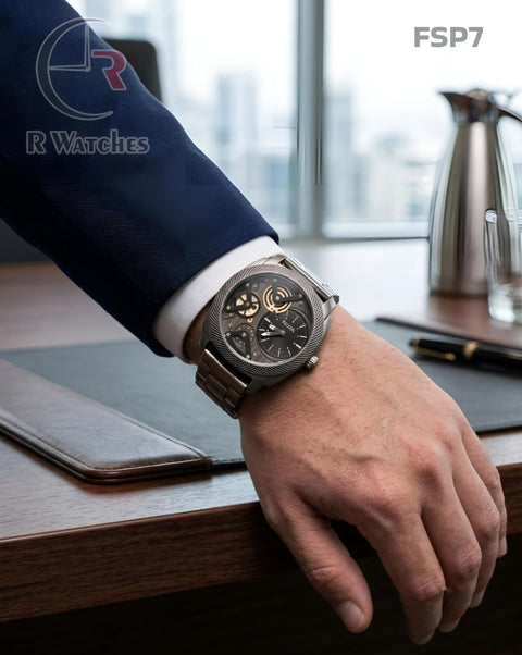 (OS)🖤⬆️ Fossil new silver black (FSP7)