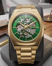 (OS)🖤⬆️ Fossil Automatic Gold Green Dial (FSAM10)