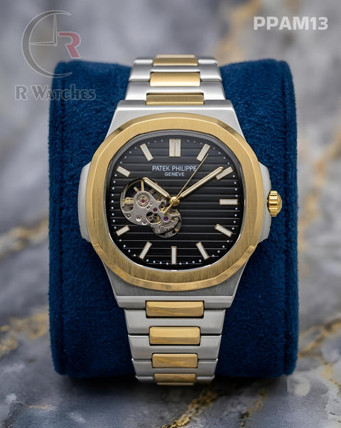 (OS)🖤⭐ Patek Philippe automatic dual tone Black (PPAM13)