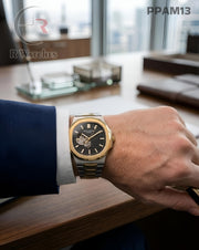 (SS)🖤⬆️⭐🔁 Patek Philippe automatic dual tone Black (PPAM13)