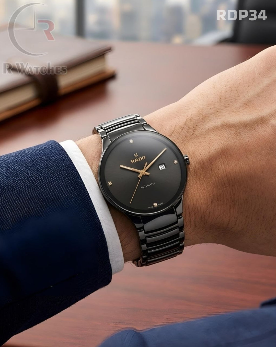 (OS)🖤⬆️ Rado Black Metal Gold Dial (RDP34)