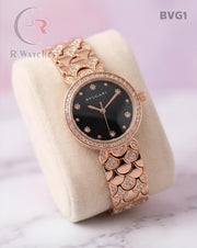(OS)🖤⭐ Bvlgari girls rose gold black dimond (BVG1)