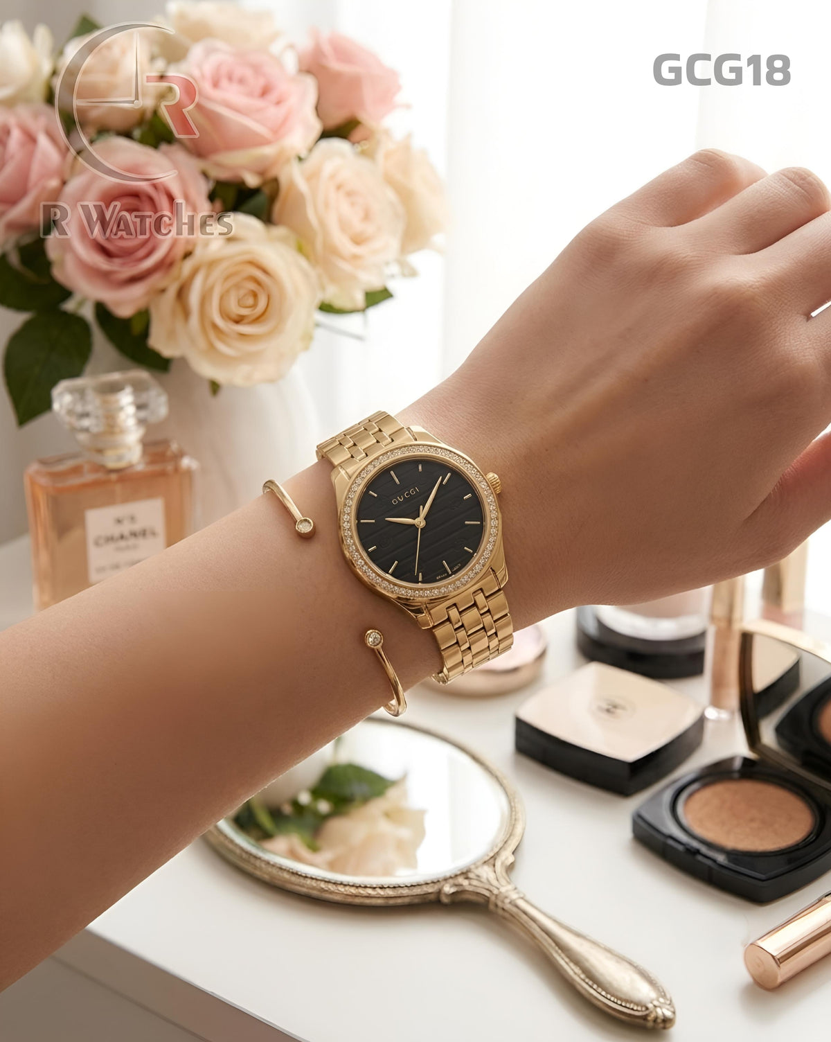 (OS)🖤⭐ Gucci girls dual tone black (GCG12)