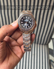 (SS)📷⭐ Rolex Rajwadi Rose Gold Black (RXP84)