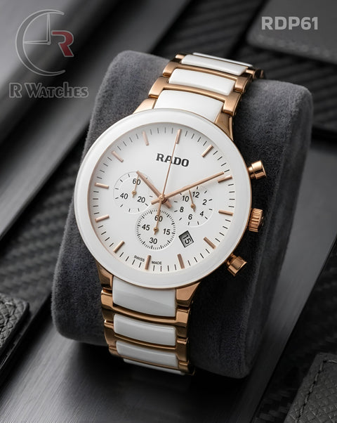 (OS)🖤⭐ Rado Ceramic Rose Gold White (RDP61)