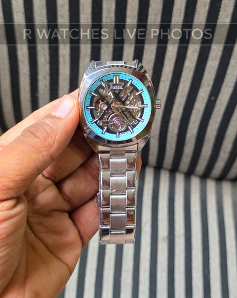 (SS)🖤⬆️⭐ Fossil Automatic Tiffany Blue Silver (FSAM19)