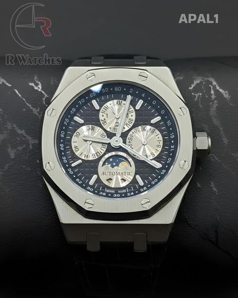 (SS)🖤⬆️ AP Master automatic leather Silver Black (APAL1)