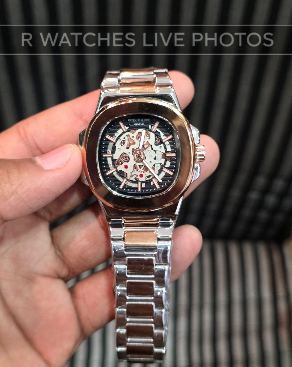 (OS2)🖤⭐ Patek Philippe Machinery Rose Gold Black (PPP30)