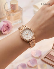 (OS)🖤⭐ Fossil girls rose gold white (FSG37)