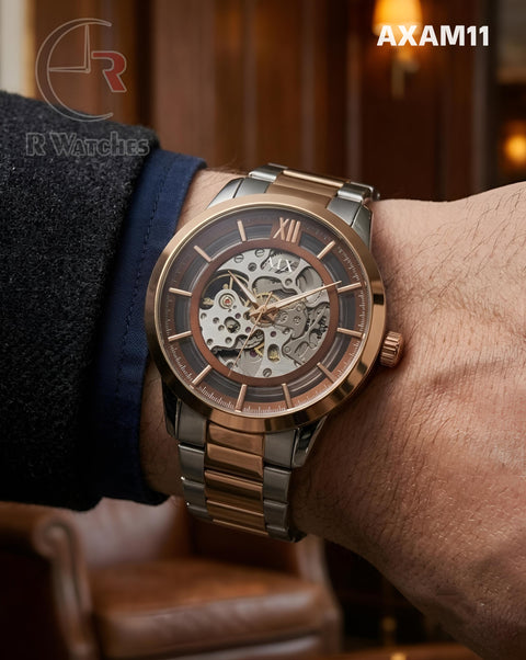 (SS)🖤⭐ AX Automatic Rose Gold Brown (AXAM11)
