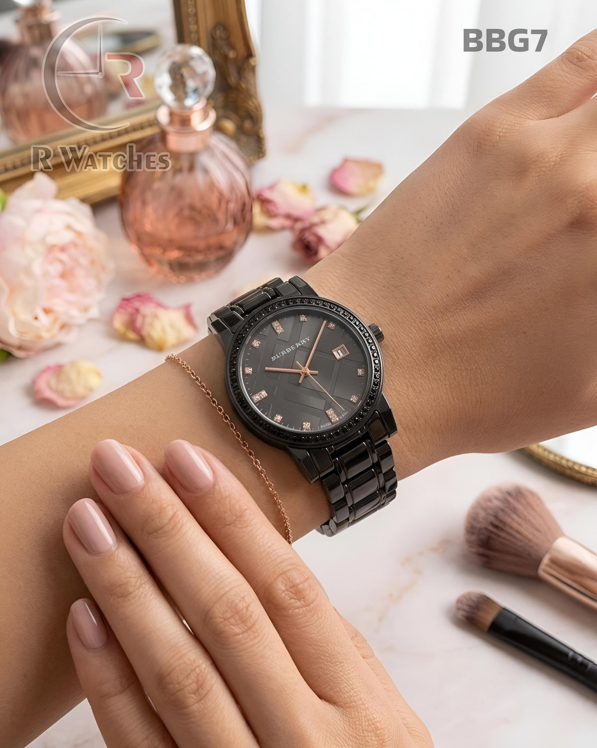 (OS)🖤⭐ Burberry girls full black rose gold (BBG7)