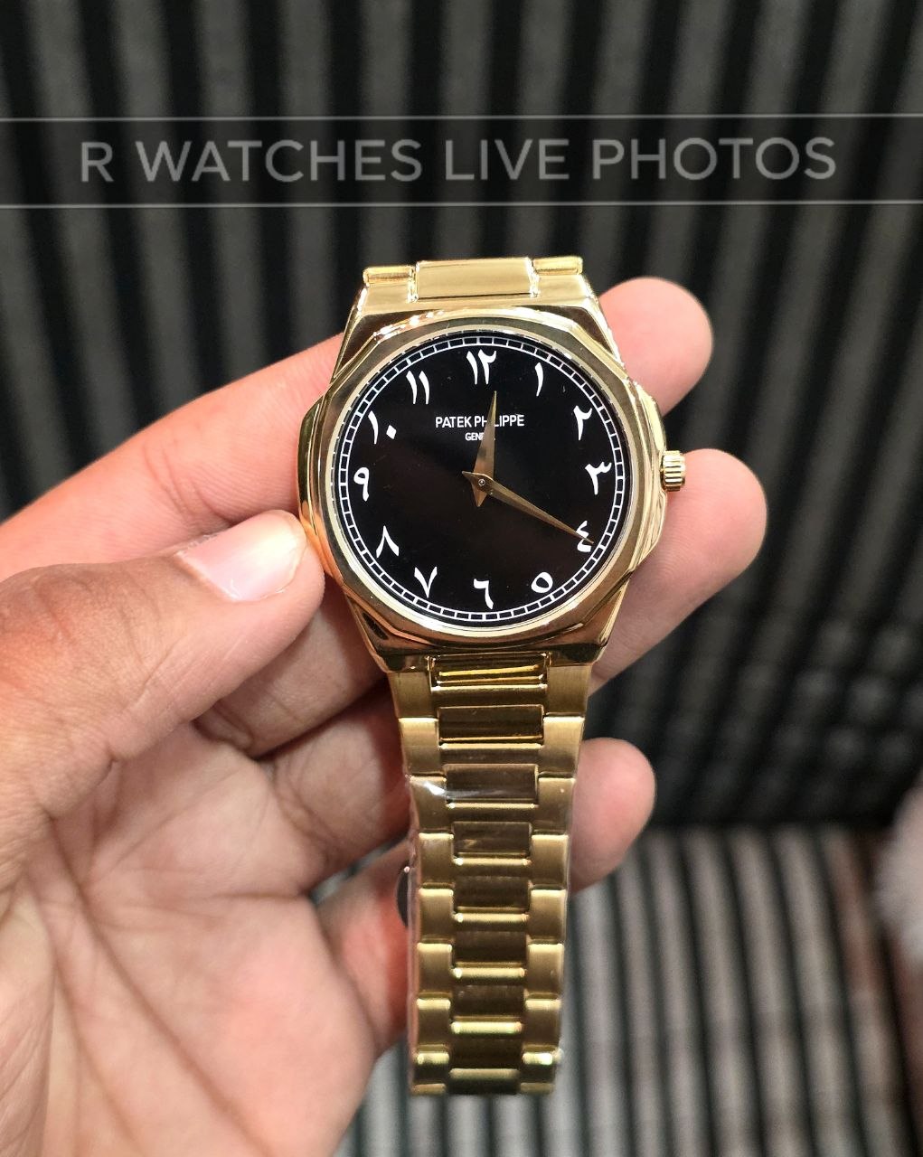 (OS)🖤⭐ Patek Philippe Gold Black Arabic Dial (PPP13)