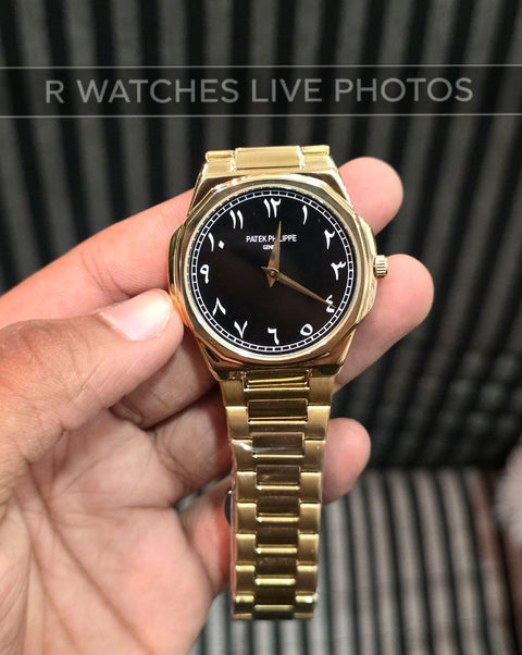 (OS)🖤⭐ Patek Philippe Gold Black Arabic Dial (PPP13)