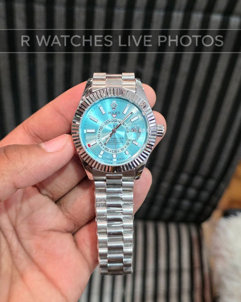 (SS)📷⭐ Rolex Oyster silver sky blue (RXP98)
