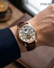 (OS2)🖤⭐ Cartier automatic leather arabFranck Mulleric (CTAL12)