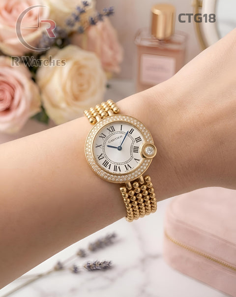 (OS)🖤⬆️🔁 Cartier girls Gold White (CTG18)