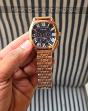 (OS)🖤⭐ Cartier Rose Gold Black Roman (CTP7)