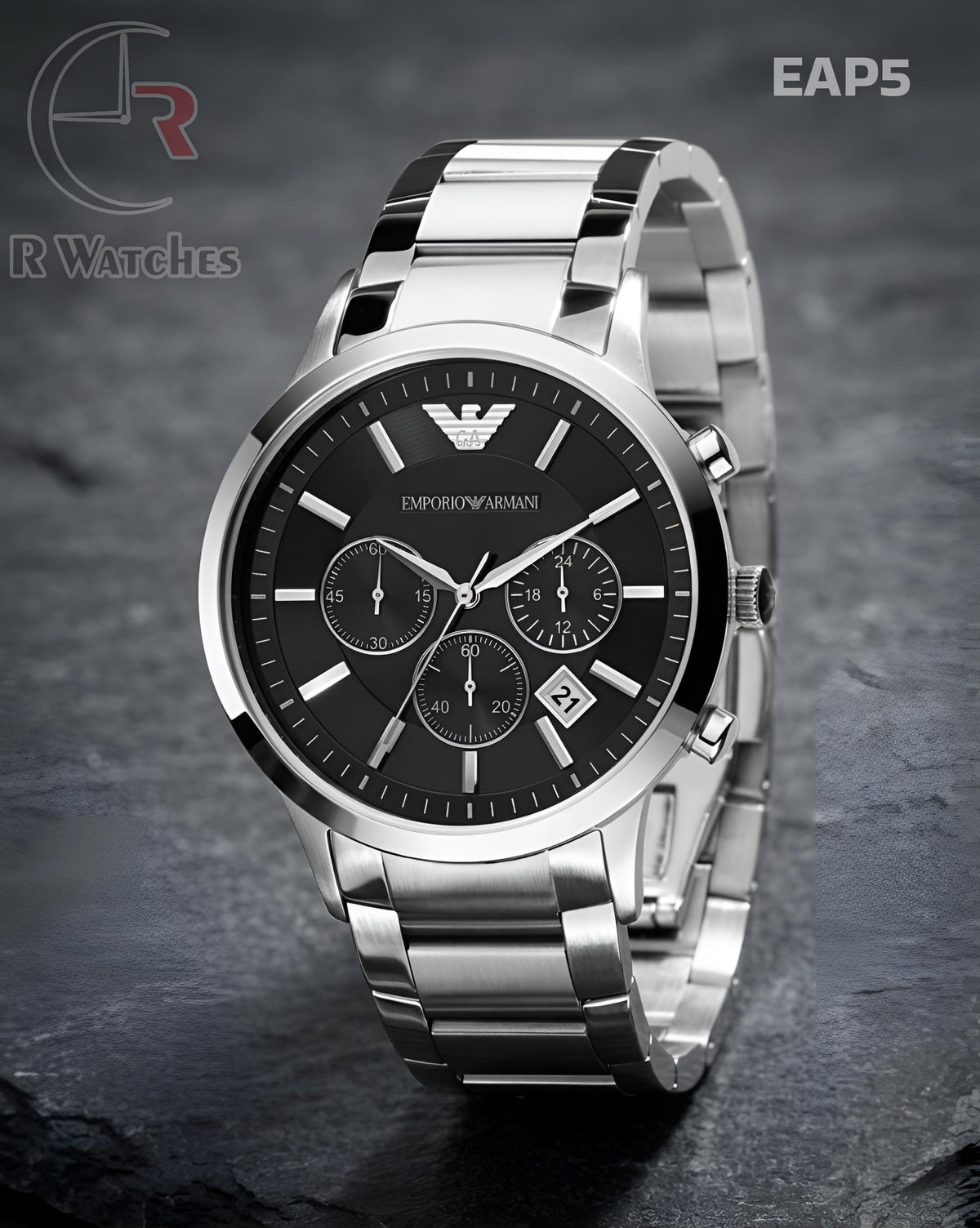 (OS4)🖤⬆️⭐ Armani metal silver black (EAP5)