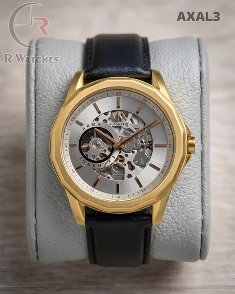 (SS)🖤 AX Automatic Leather Black Gold Grey (AXAL3)