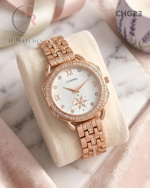 (OS)🖤⭐ Chanel girls rose gold white diamond (CHG23)