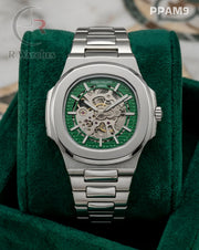(OS)🖤⭐ Patek philip automatic silver green (PPAM9)