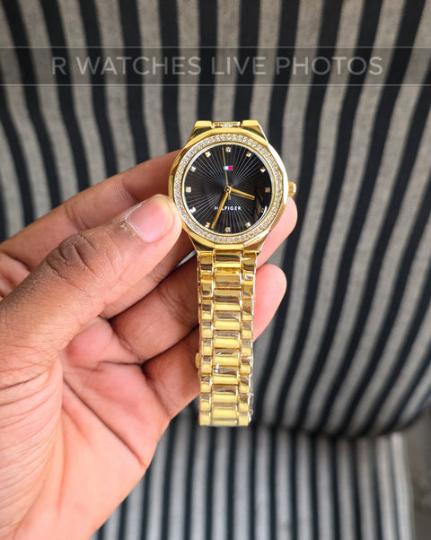 (SS)📷⬆️⭐ Tommy Hilfiger Girls Diamond Gold Black (THG8)
