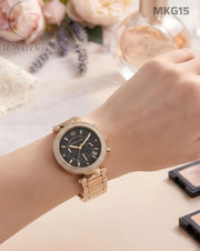 (SS)🖤⬆️⭐ MK Girls Gold Black Dial (MKG15)
