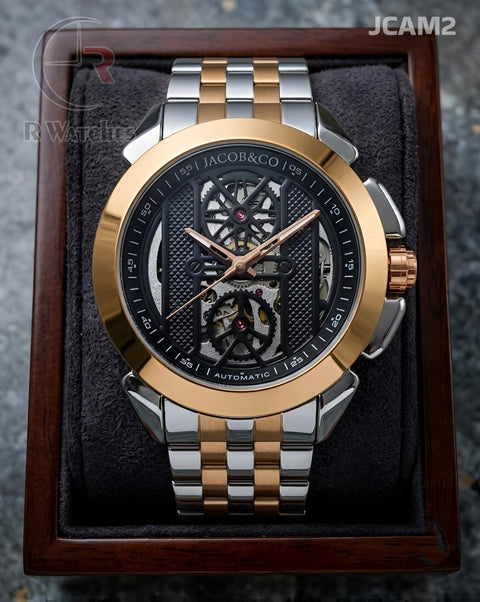 (OS)🖤Jacob & Co Automatic Dual Tone Black (JCAM2)