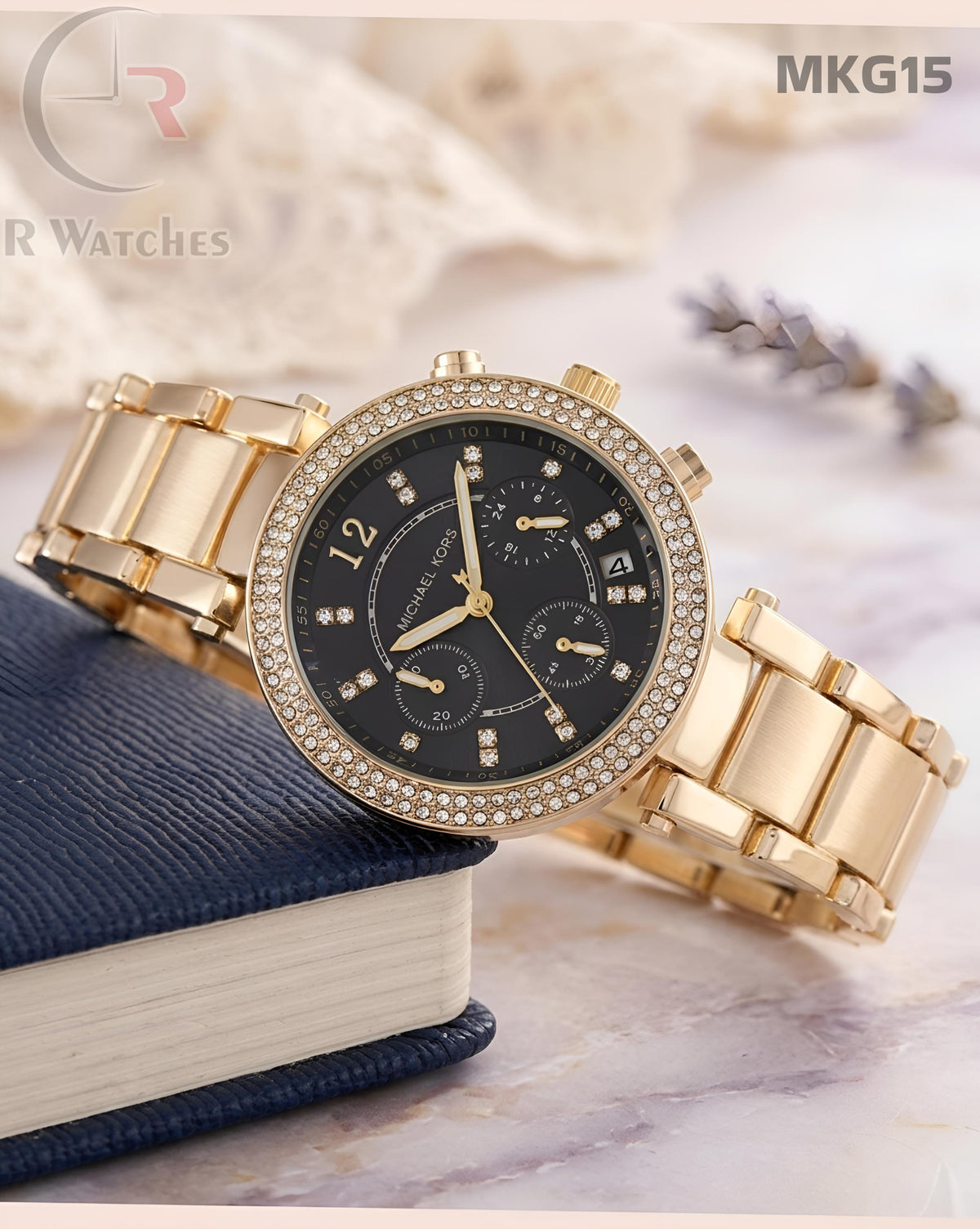 (SS)🖤⬆️⭐ MK Girls Gold Black Dial (MKG15)