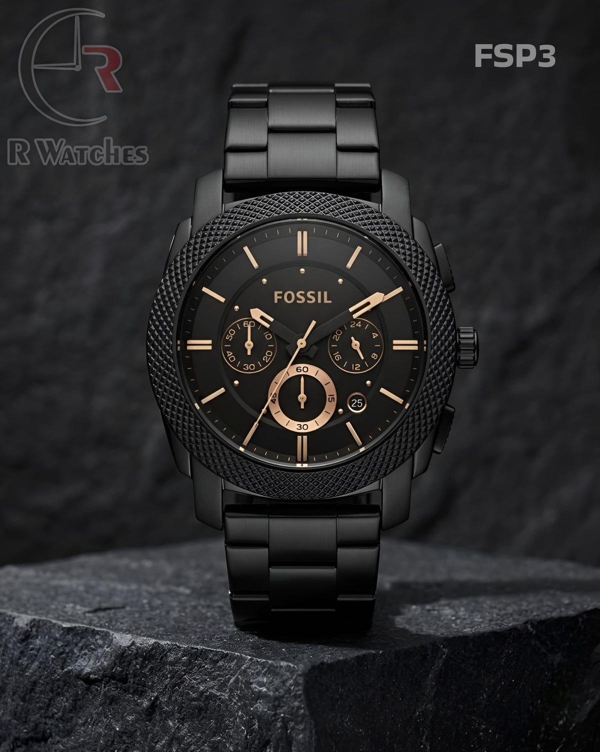 (SS)🖤⬆️⭐ Fossil matt black (FSP3)