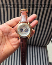 (OS)🖤⭐ Omega Leather Rose Gold White Brown (OML1)
