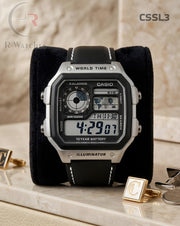 (OS)🖤⬆️🔁⭐ Casio illuminator black leather (CSSL3)