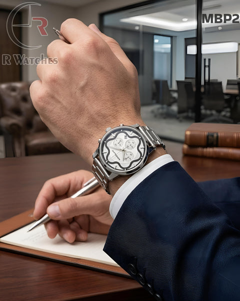 (OS)🖤⭐ Mont Blanc Silver White Dial (MBP2)