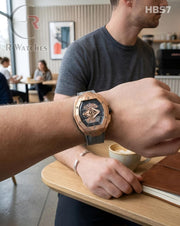 (SS)🖤⬆️ Hublot Spider Rose Gold Grey silicon (HBS7)