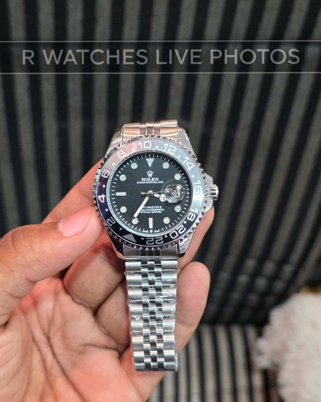 (SS)📷⭐ Rolex GMT Silver Black (RXP68)