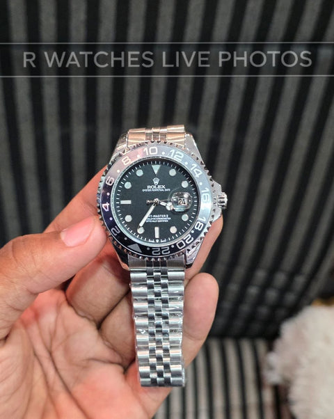 (SS)📷⭐ Rolex GMT Silver Black (RXP68)