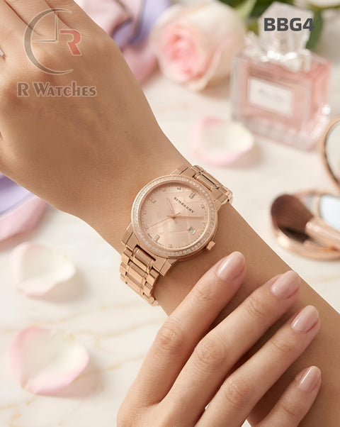 (OS)🖤⭐ Burberry girls rose gold pink (BBG4)