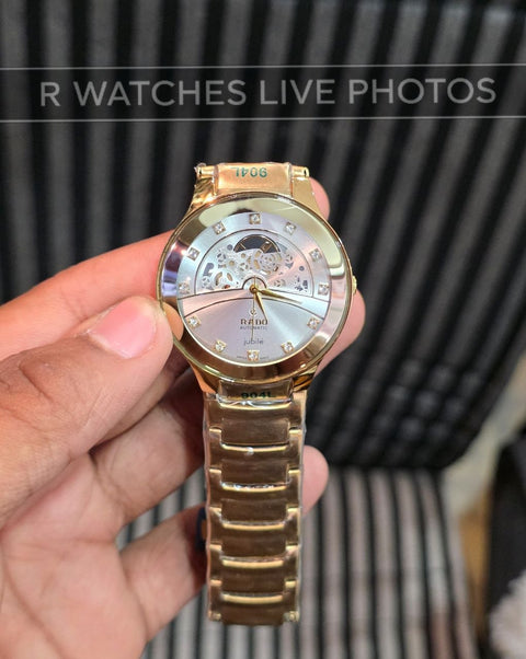 (SS)📷⬆️⭐Rado Diamond Machinery Gold White Dial (RDP48)