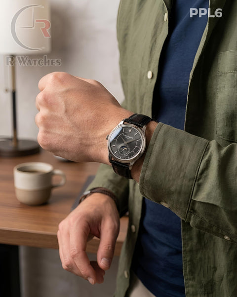(OS)🖤 Patek Philippe Leather Silver Black (PPL6)