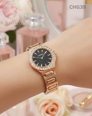 (SS)🖤⬆️ Chanel girls rose gold black dimond (CHG39)