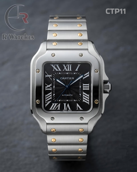 (SS)🖤 Cartier Silver Black Roman (CTP11)