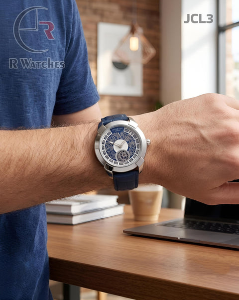 (OS)🖤⭐ Jacob & Co Leather Silver Blue (JCL3)